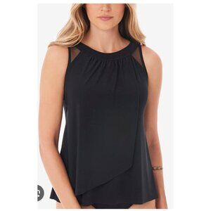 NEW! Miraclesuit Illusionists Tankini Top Size 16 Ursula Underwire Black